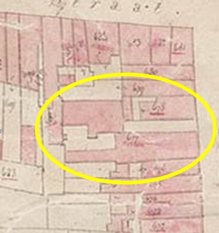 Kadastrale minuutkaart van 1811: Neerstraat 10 heeft nummer 617. 