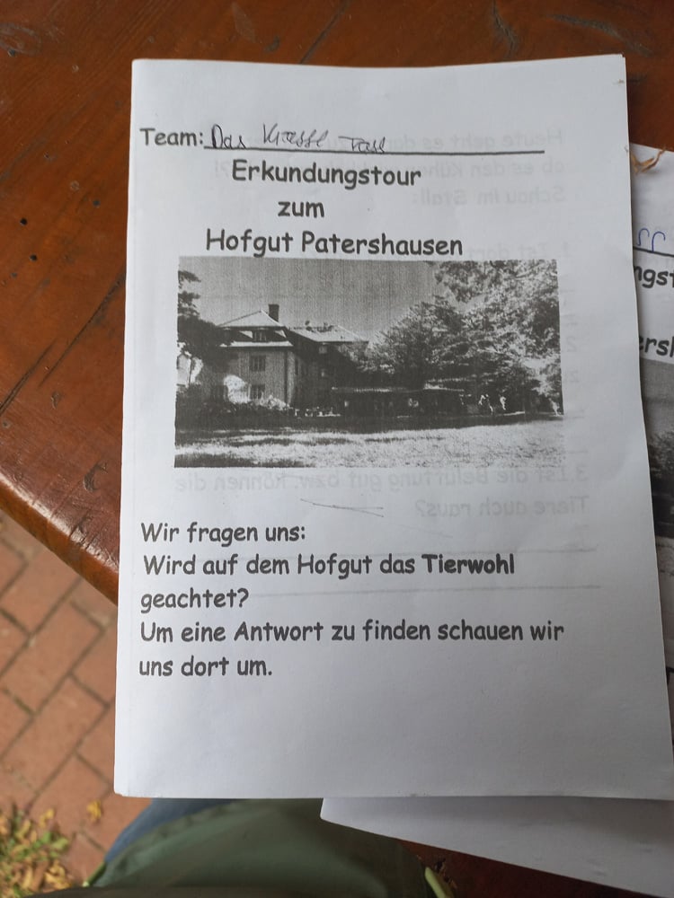 Frage- und Antwort- Heftchen zum Thema „Tierwohl“ 