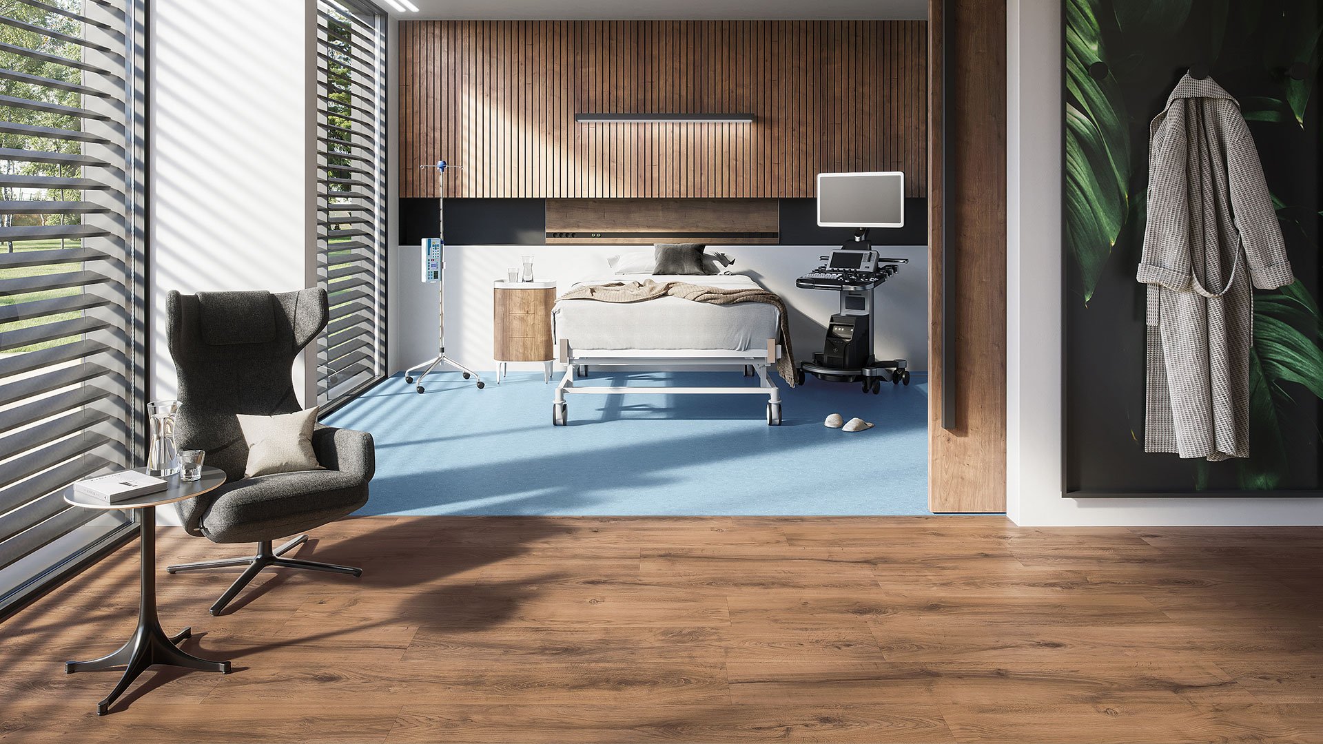 Dekore: Ocean Blue + Melbourne Oak Brown