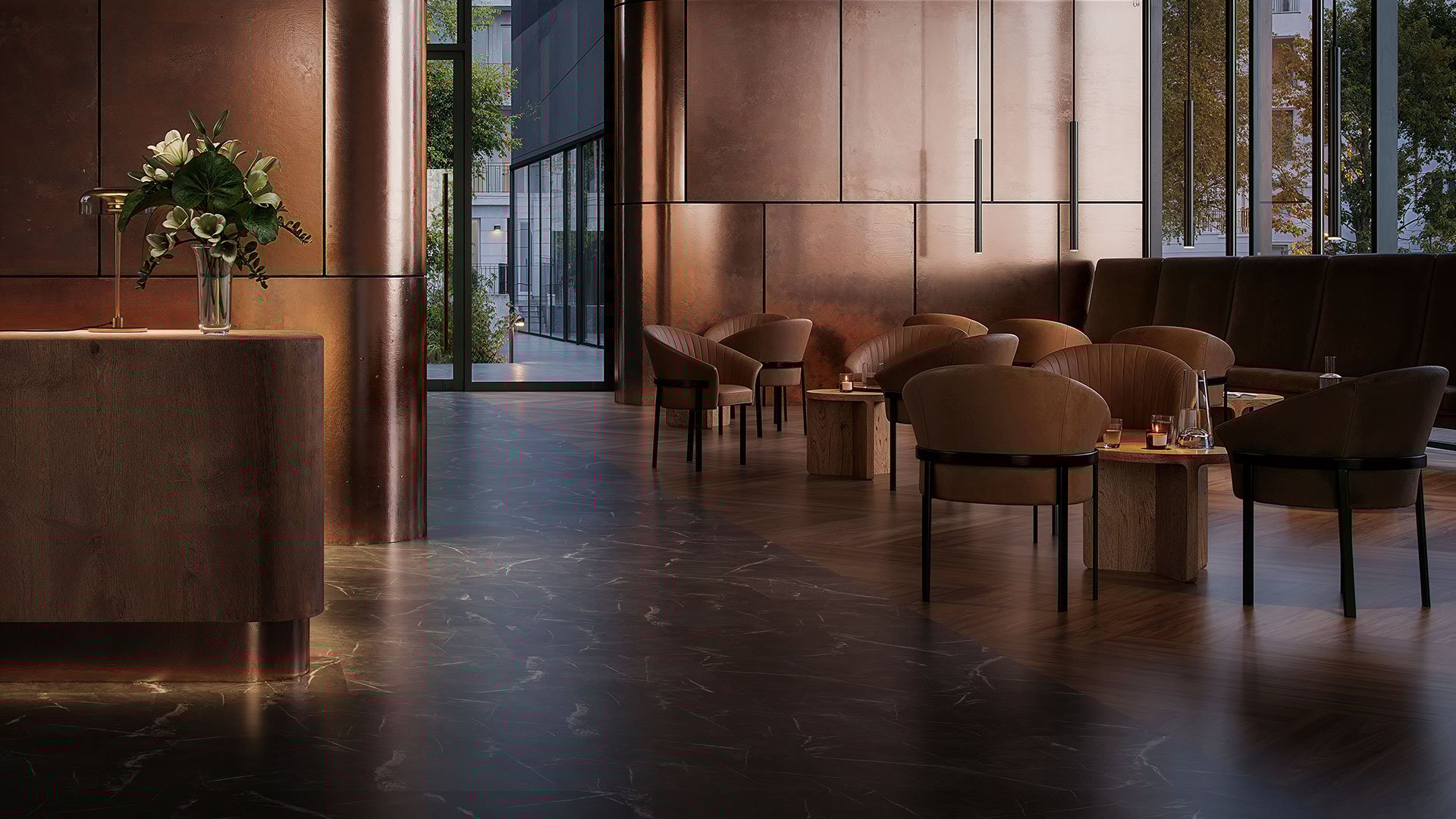 Dekore: Lugano Walnut Brown + Metropolitan Marble Dark