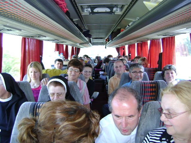 Die Stimmung im Bus ist gut