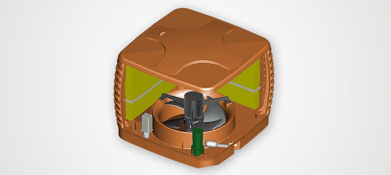 Kühlwürfel für Schweineställe - technischer Aufbau