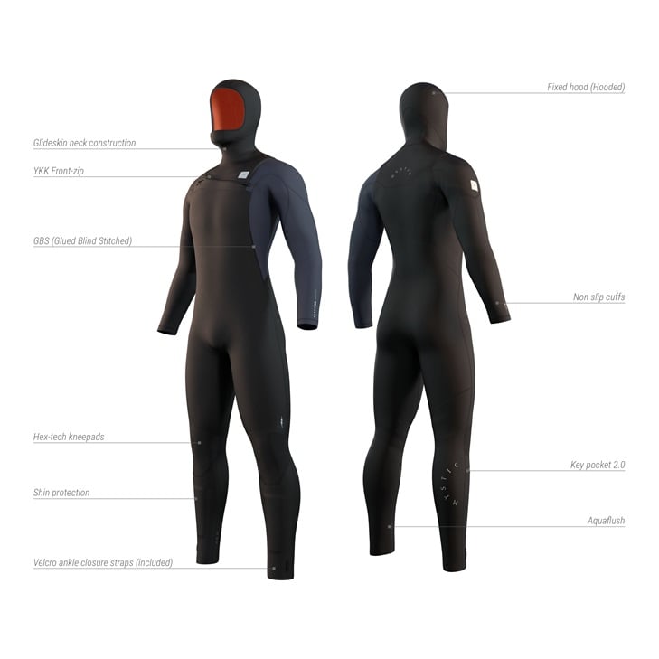 Mystic Marshall Hooded Fullsuit 5/3mm Fzip 2023 Black mit BEST PRICE
