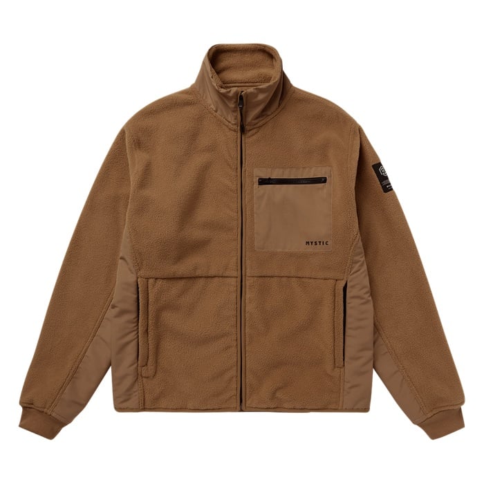 Mystic DTS Fleece Zip Thru Sweat Slate Brown bei WindSucht