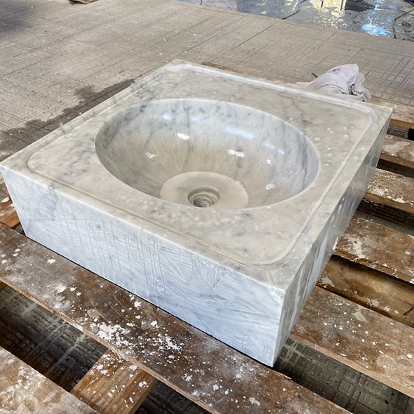 vasque de salle de bain en marbre de Carrare