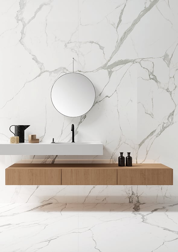 salle de bain en céramique 6 mm - Sapienstone