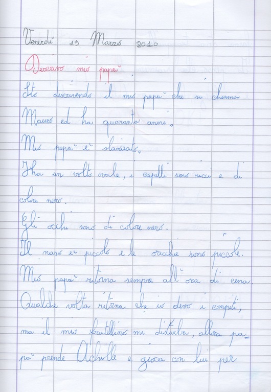 19 Marzo 2010 Descrivo mio Papà