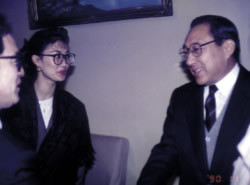 90年 李嵐清国務院副総理と会談