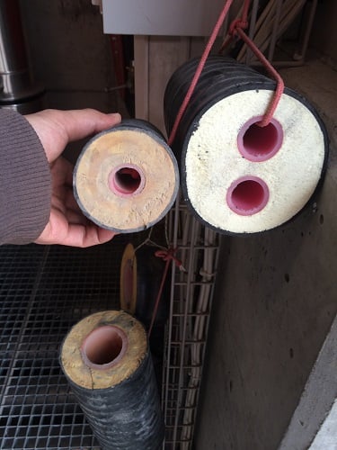 地域熱は、こんな配管で送付されます