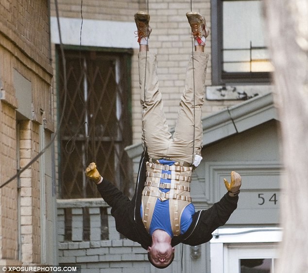 Behind the scenes rehearsal pic of The Amazing Spider Man 2