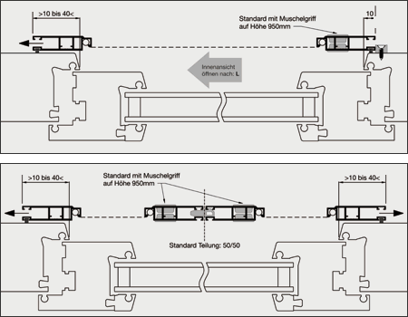 Querschnitt 1 Insektenschutz Schiebetür