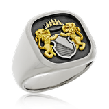 Wappenring in Weissgold mit Wappen von Zürich. Männerschmuck kaufen in Zürich bei der Goldschmiede OBSESSION.