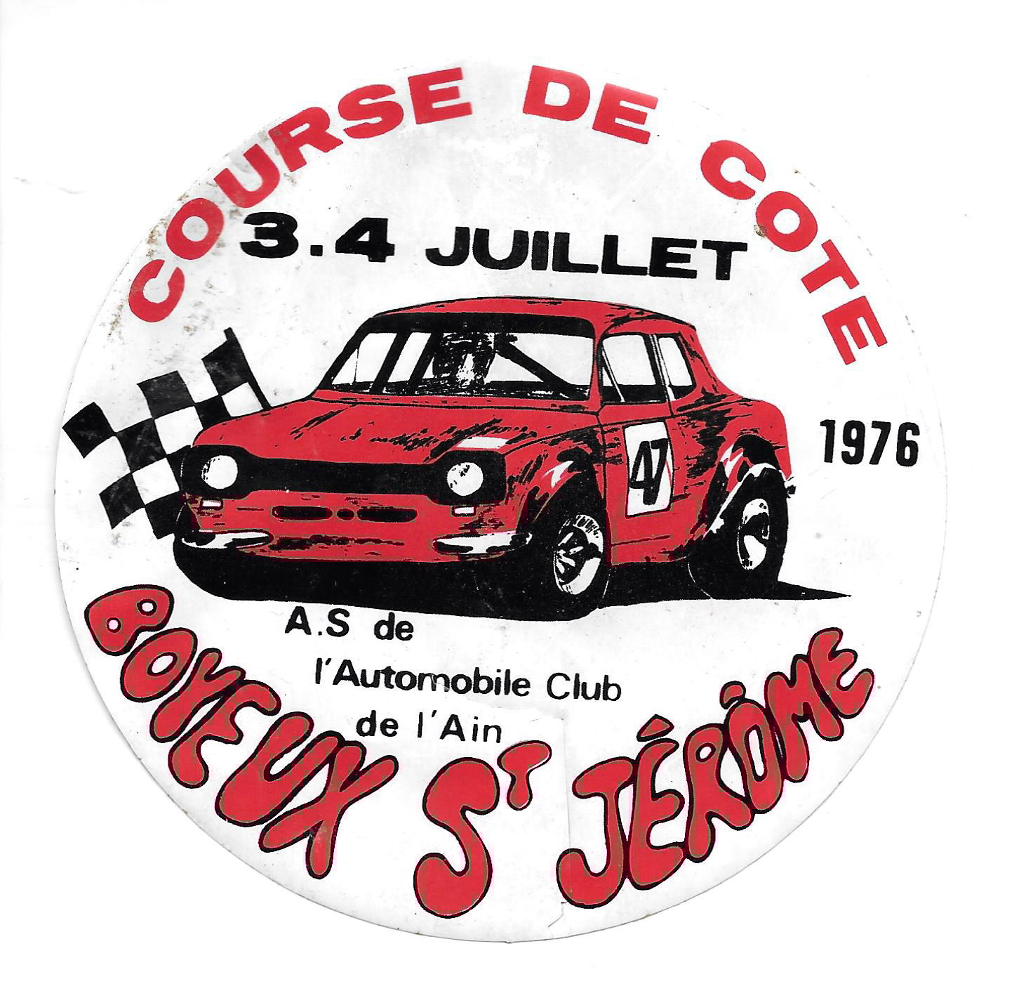 Le "sticker" de la course de  1976 (la  quatrième édition de l'épreuve)