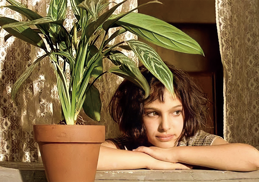 映画｜レオン｜カーテン｜レース｜窓辺｜腰窓｜植物