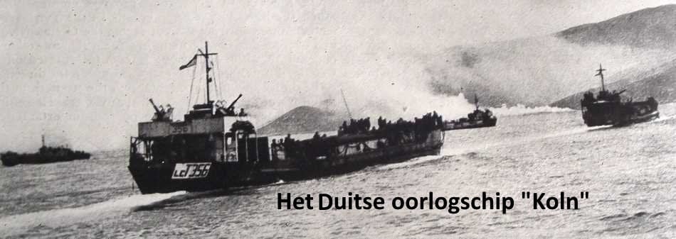 Het Duitse schip dat de 1301 aanviel bij Elba