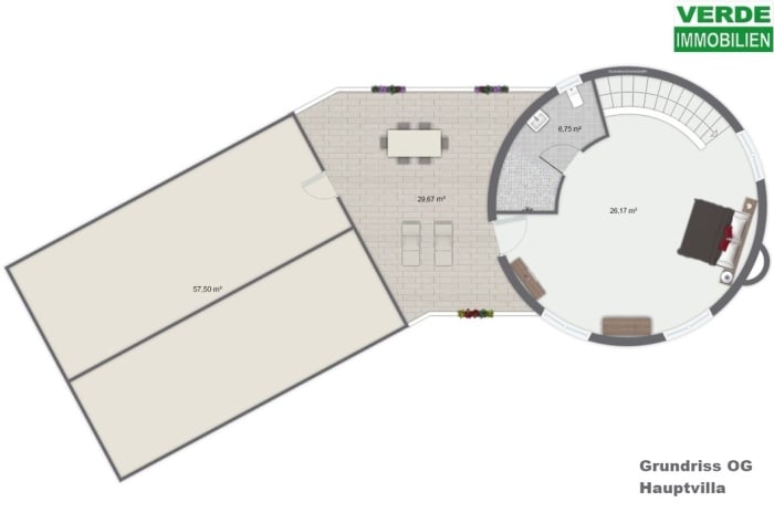 Grundriss Hauptvilla, DG