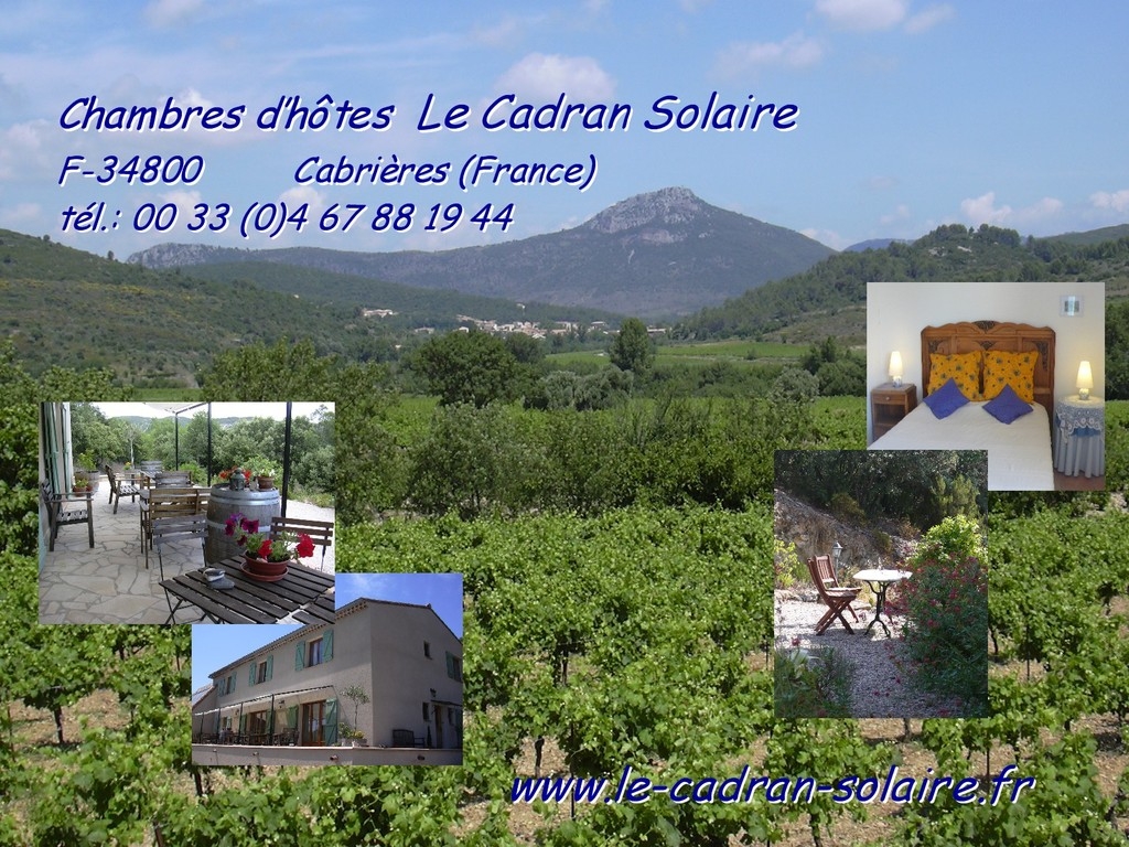 Chambres d'hôtes Le Cadran Solaire à Cabrières Hérault en Languedoc (France)