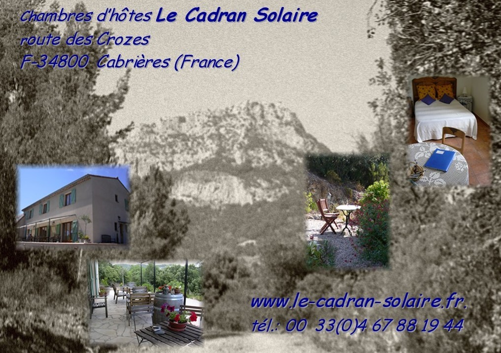 Chambres d'hôtes Le Cadran Solaire Gîtes de France Hérault 3 épis, Label Clef Verte