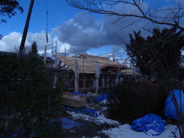 松本市　島立の家Ⅱ　屋根野地板張り　長野県松本市の建築設計事務所　建築家　丸山和男　現場監理　住宅