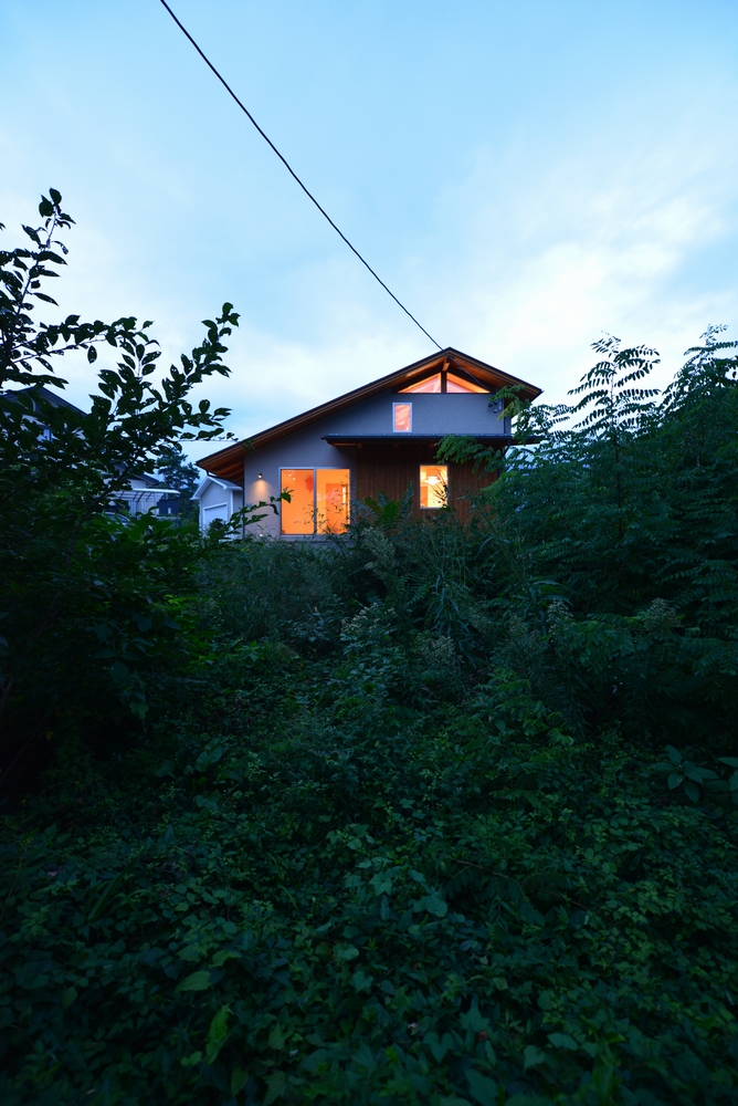 三郷の家Ⅳ（安曇野市）-外観夕景