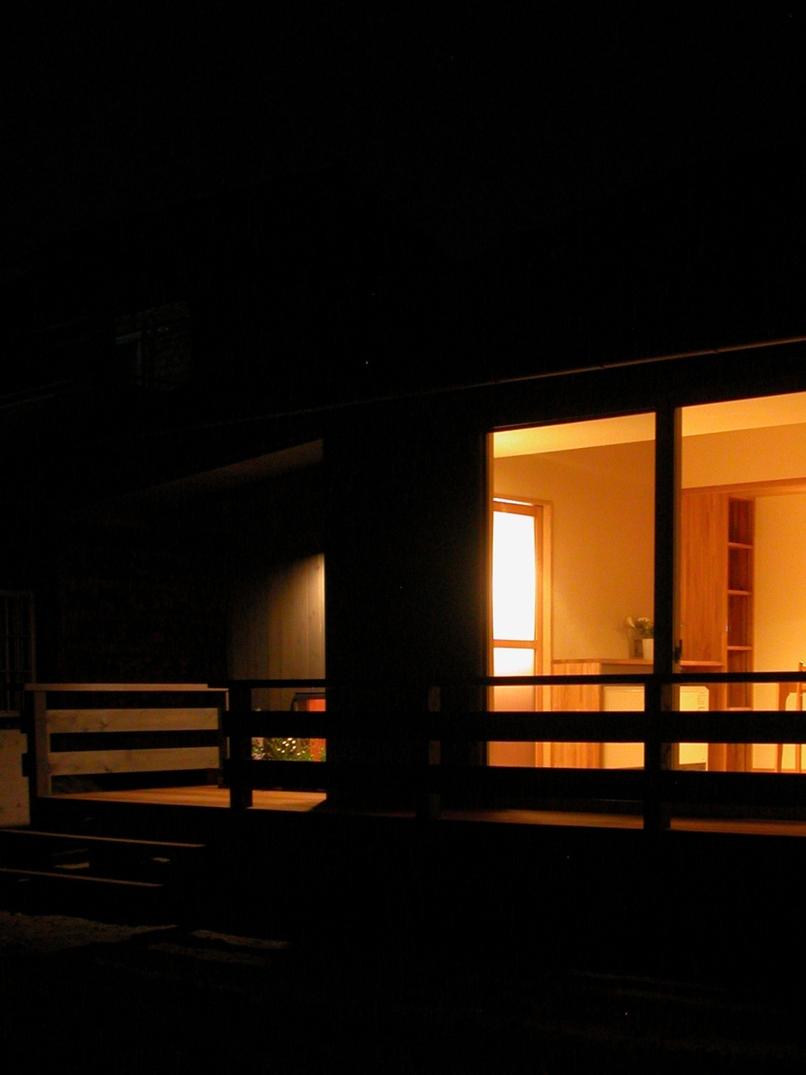 穂高有明の家Ⅲ(安曇野市)-外観夜景