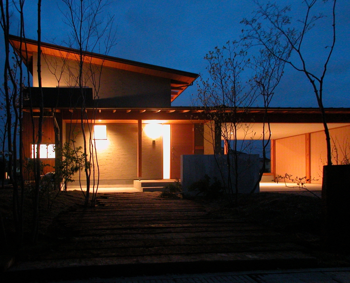 和田の家(松本市)-外観・夜景