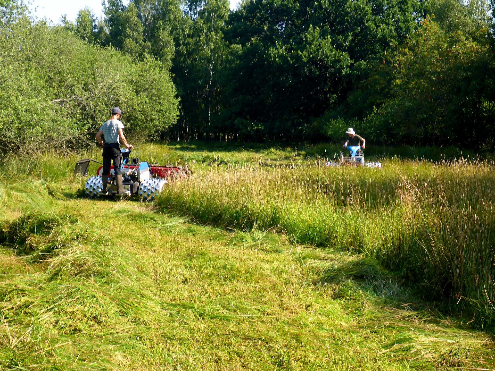 Zum Einsatz kam wieder bewährtes Spezialgerät für nasse Flächen mit weichem Boden.