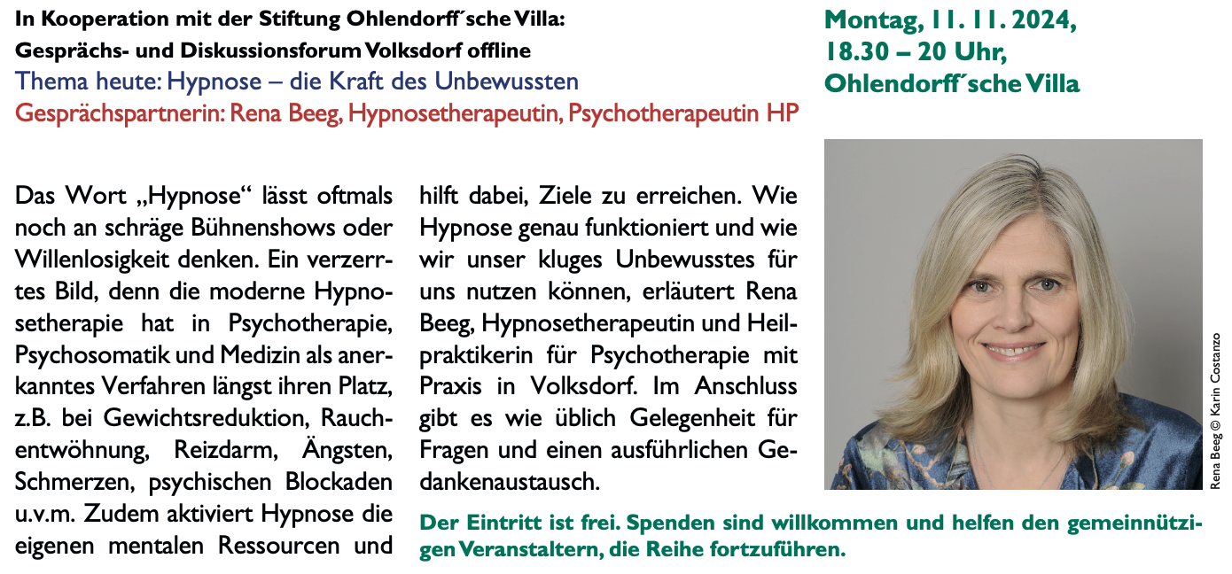 Mein Vortrag: Hypnose - die Kraft des Unbewussten