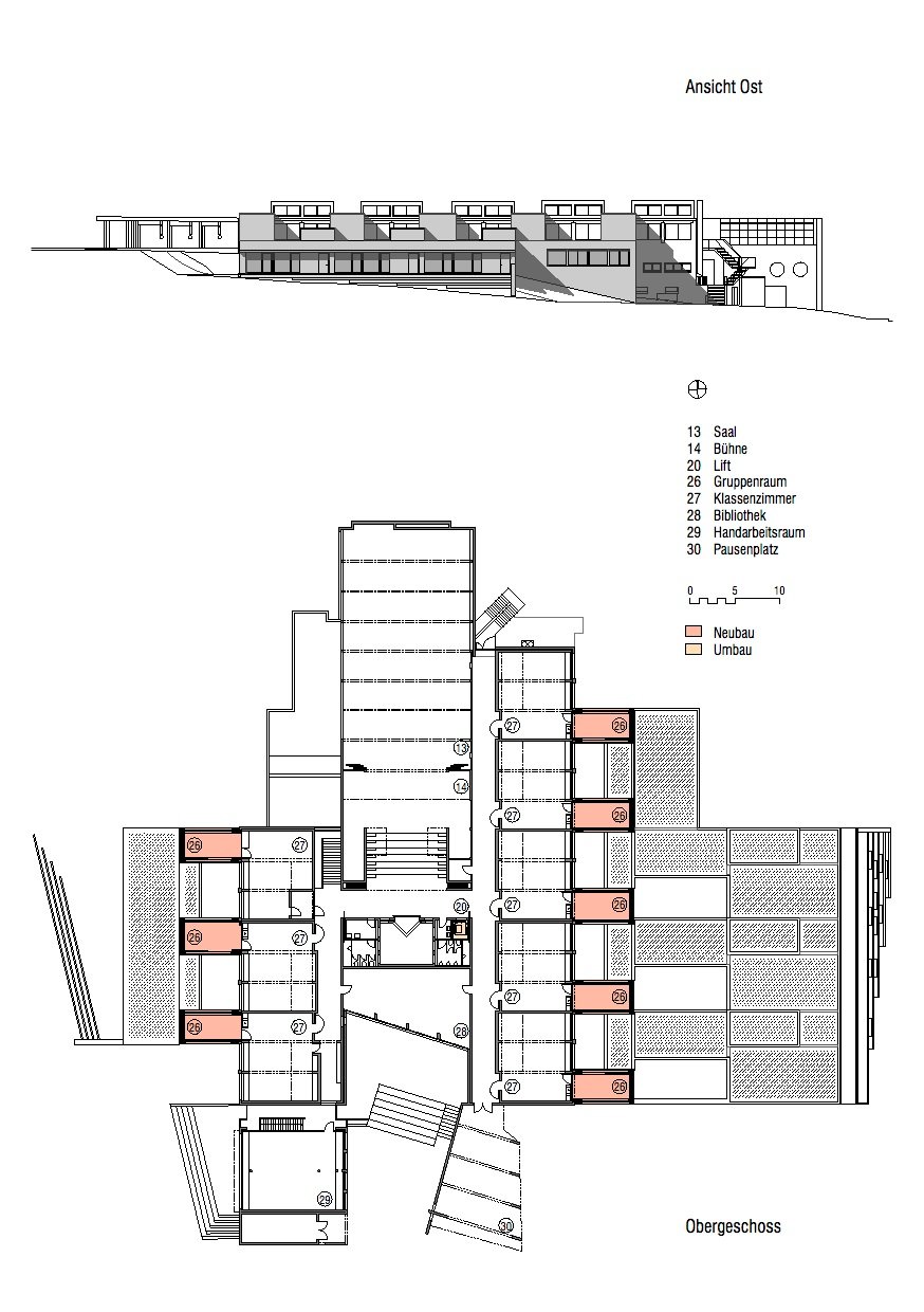 Hopf & Wirth Architekten Winterthur, Ernst Gisel, Erweiterung Schulhaus Steinboden Eglisau
