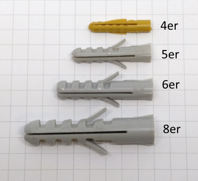 Standard dowels, expansion dowel, expanding dowels