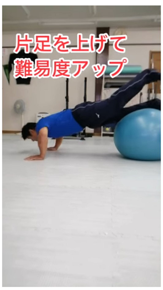 バランスボールトレーニング　腕立て伏せVer２