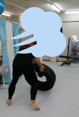 先日のお客様　タイヤフリップ