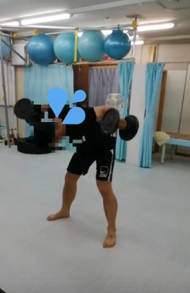 先日のお客様　　ダンベルリアレイズ