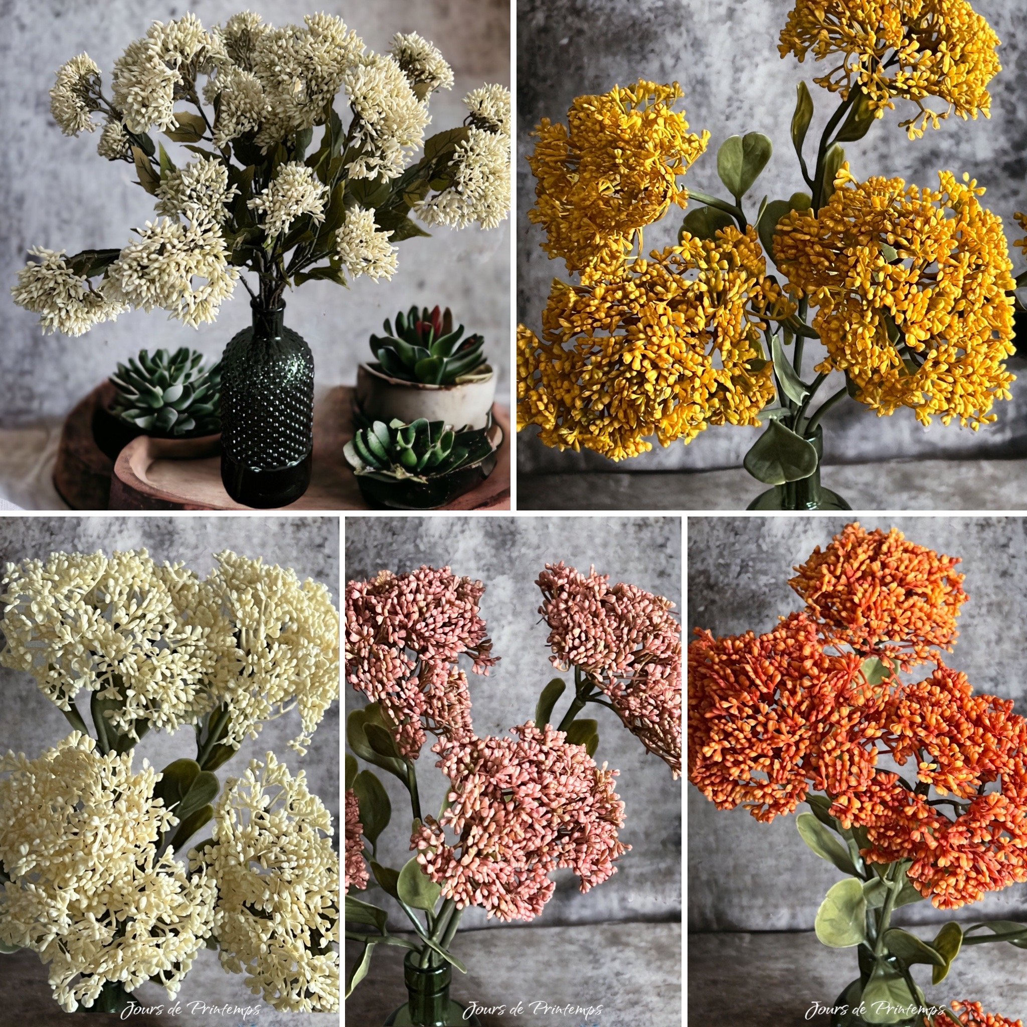 Branche de Sédum Artificiel Haut de Gamme