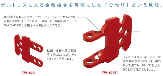 ボルトレスによる金物接合を可能にした「ひねり」という発想