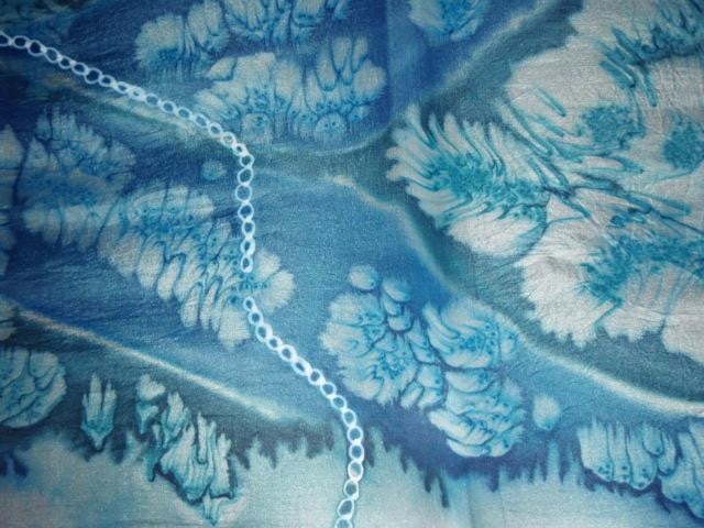 Teil eines Seidenschals 180 x 35 cm