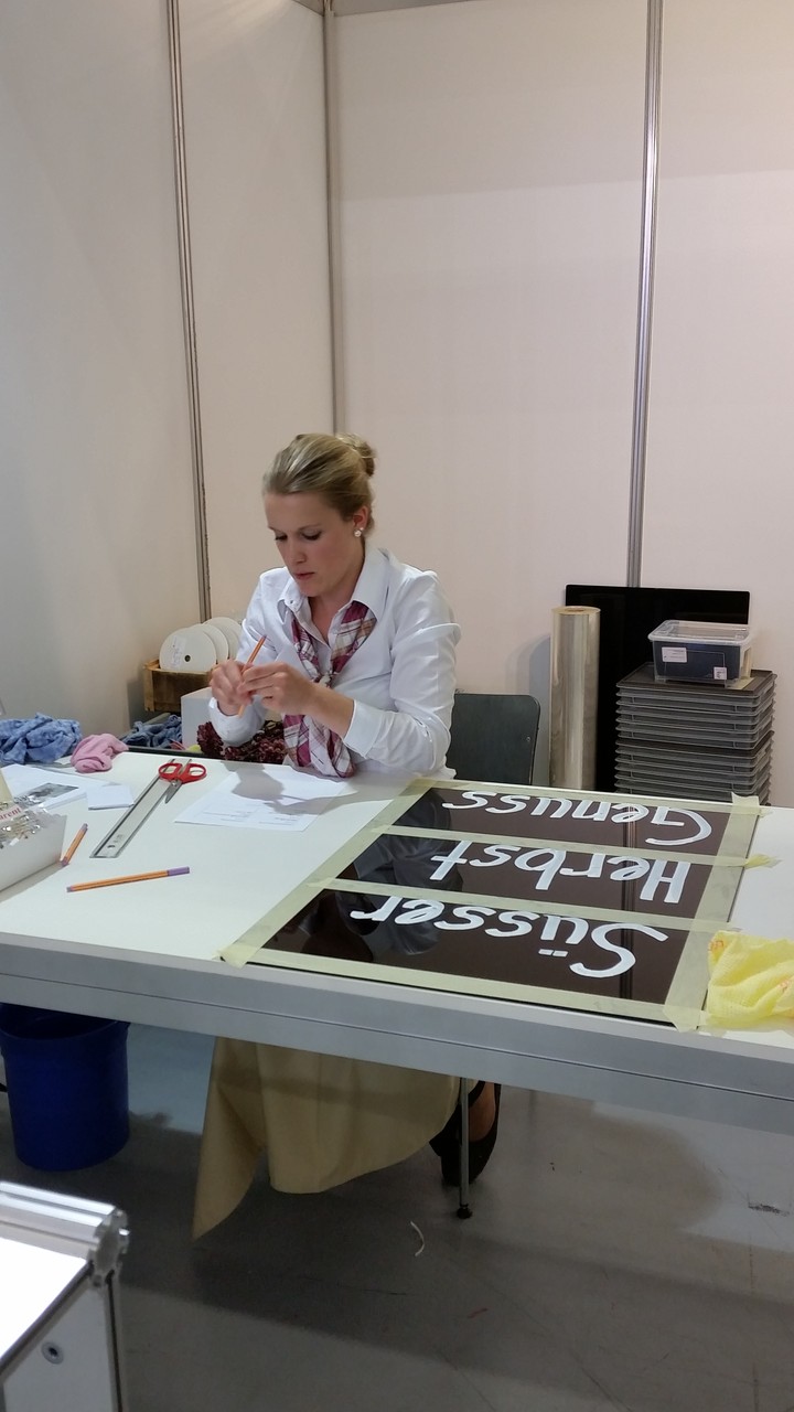 Die Tafel muss noch trocknen.