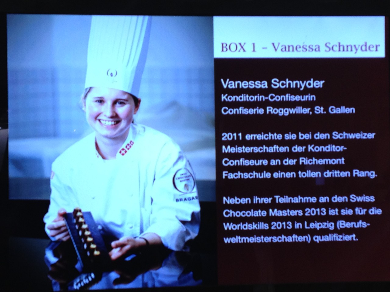Vanessa Schnyder Teilnehmer Swiss Chocolat Masters 2013 in Bern