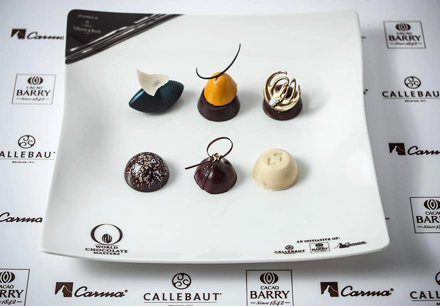 Gegossene Pralinen aller Teilnehmer