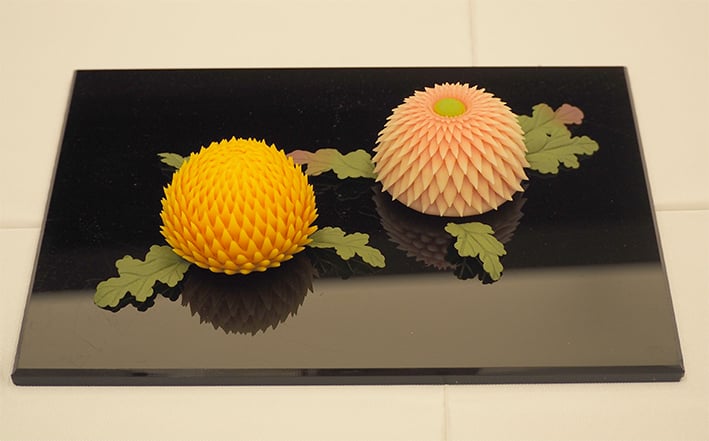 会場内には和菓子職人の作品も展示された