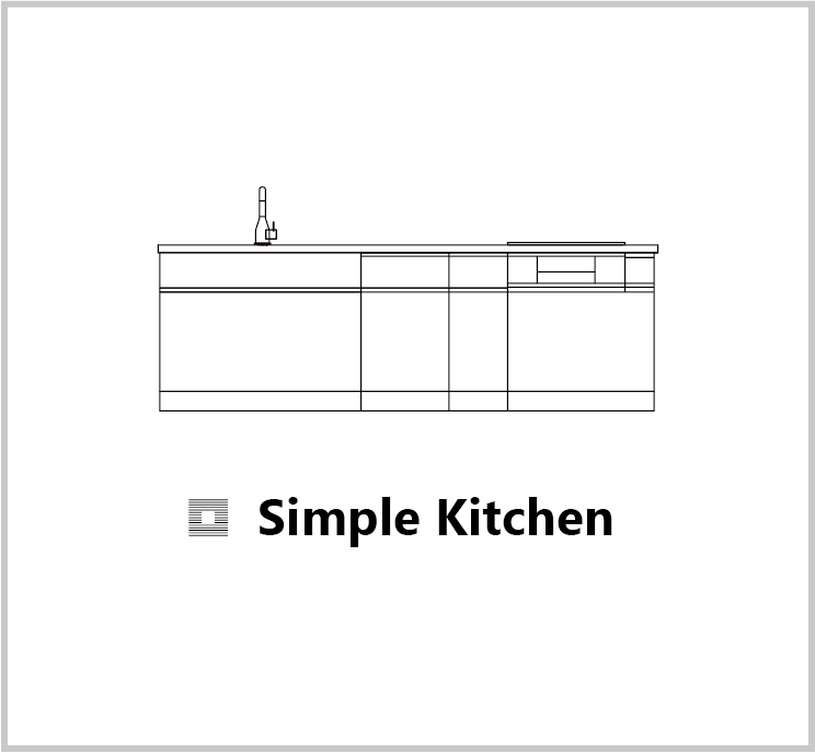 静岡市の注文住宅「ハコイエ」 オリジナルアイテム「simple kitchen」
