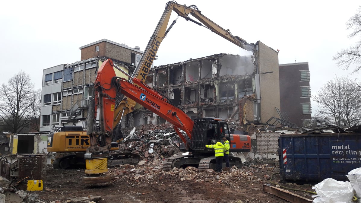 UKE, Gebäude N23 (ehemalige Kinderklinik) - Abbruch- und Rückbauarbeiten