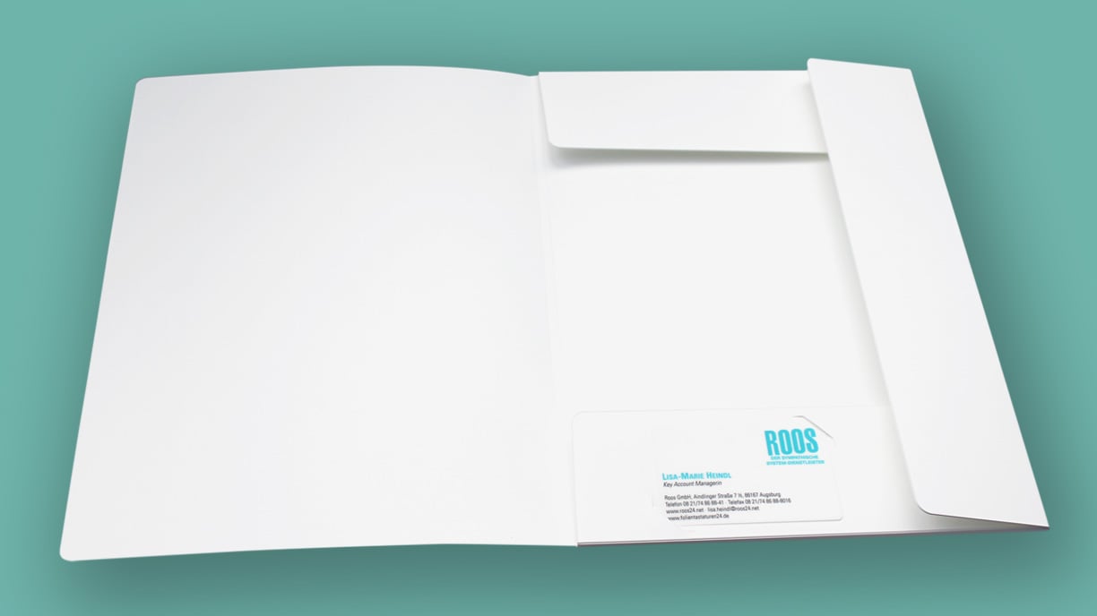 Mappen personalisiert mit Visitenkarte