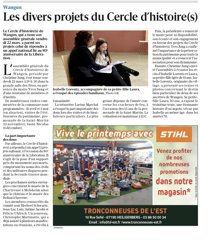 Article DNA Molsheim du 31/04/2024