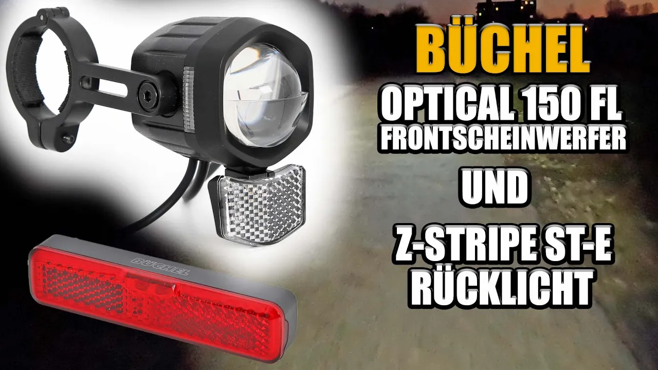 Sicherheit und Design für E-Bikes: Büchel Optical 150 FL Frontscheinwerfer und Z-Stripe St-e Rücklicht