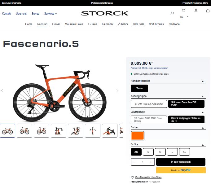 Storck Bicycle launcht neuen Webshop mit innovativem Konfigurator