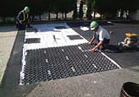 マット舗装作業