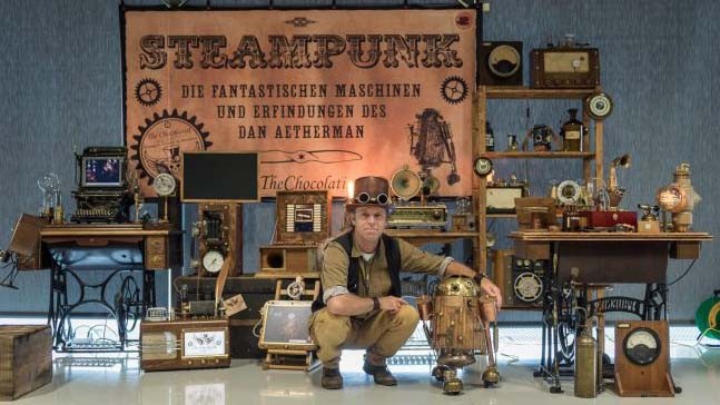 Steampunker Dan Aetherman - Retrofuturistic Steampunk Artwork - Exhibition Beaumonde Volketswil