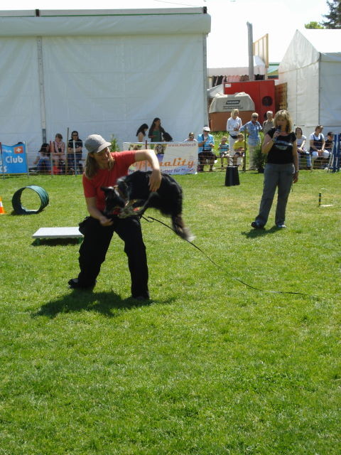 Tünai beim Sprung durch die Arme