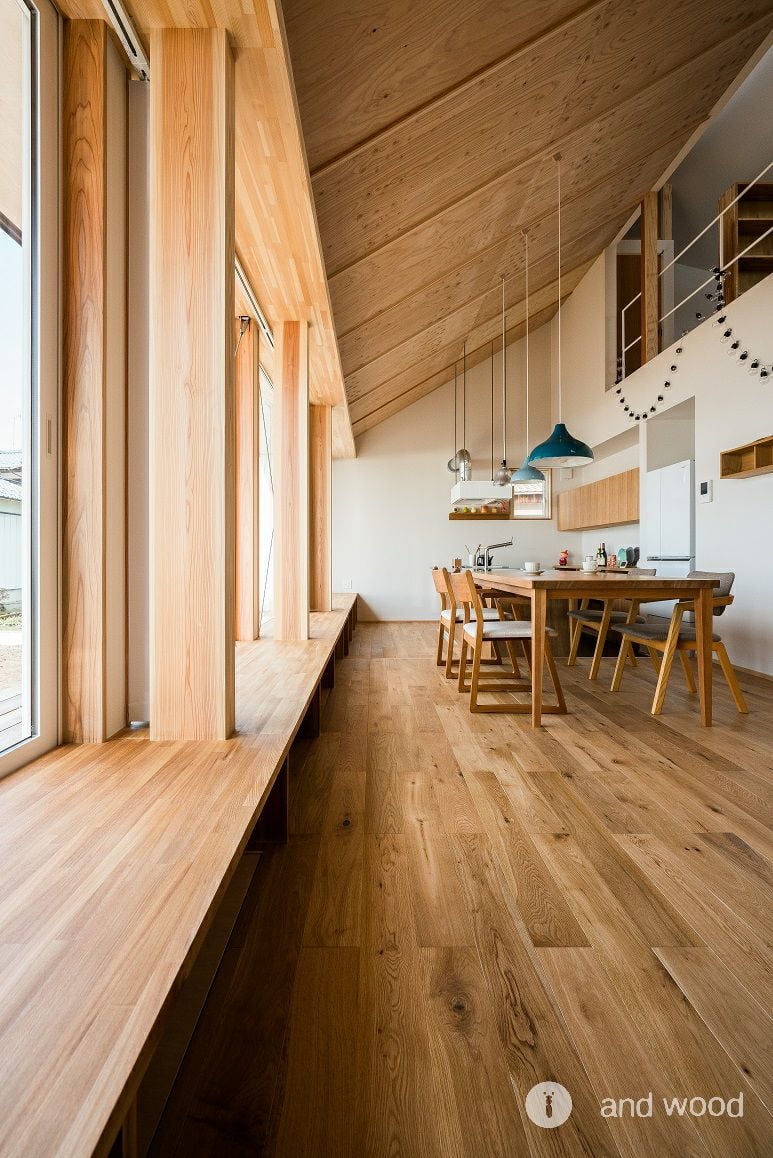 オーク 幅広 フローリング 施工事例 andwood アンドウッド 節有